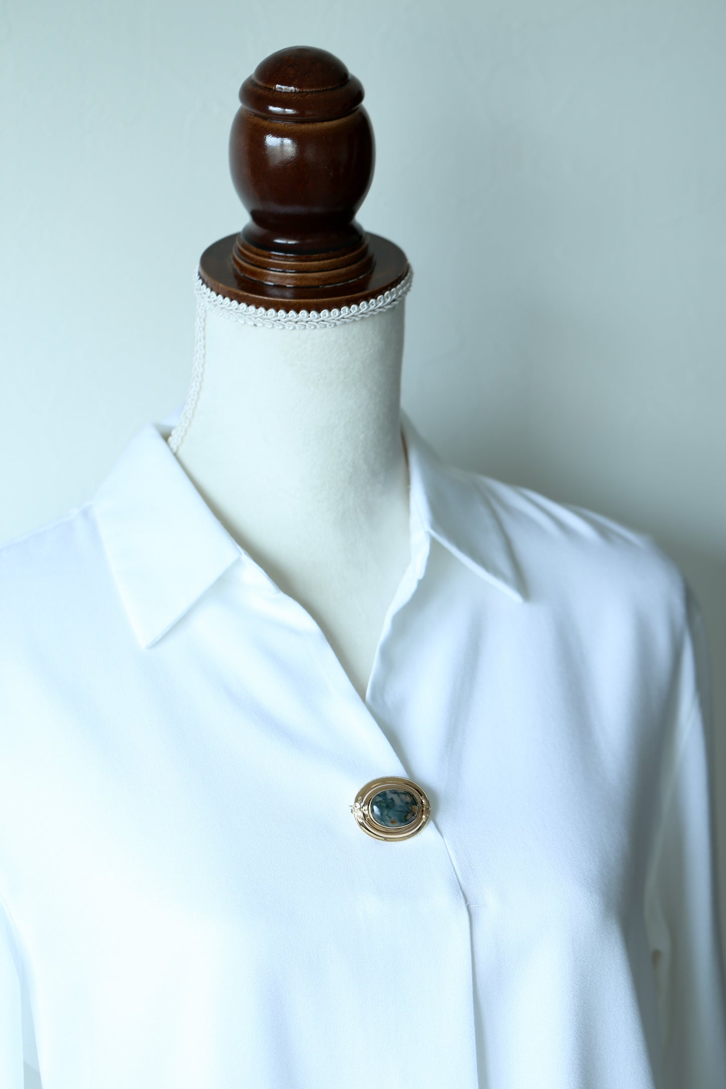 アンティークジュエリー モスアゲートのブローチ ヴィクトリアン