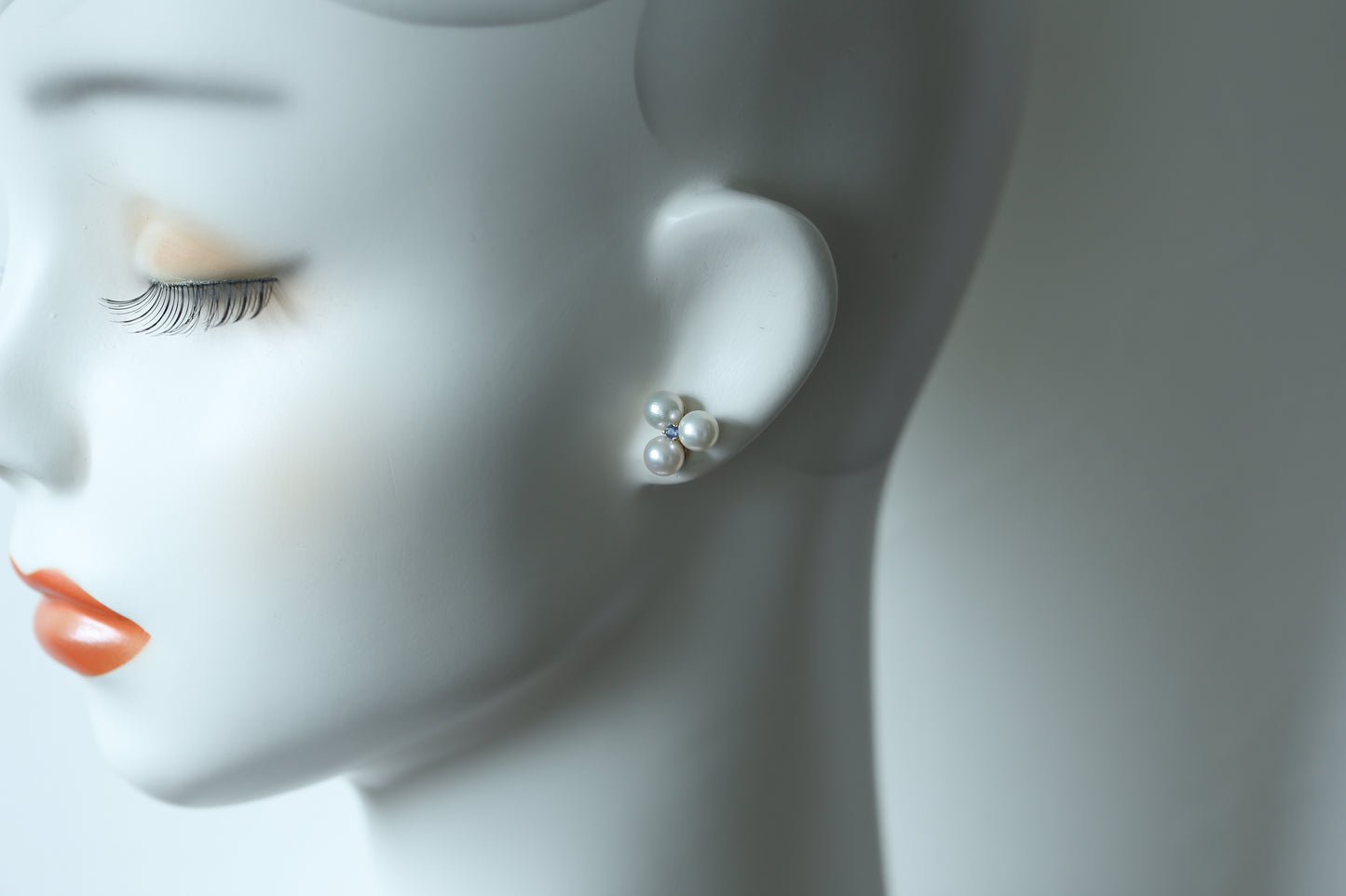 0174_ヴィンテージ パールとサファイアのピアス