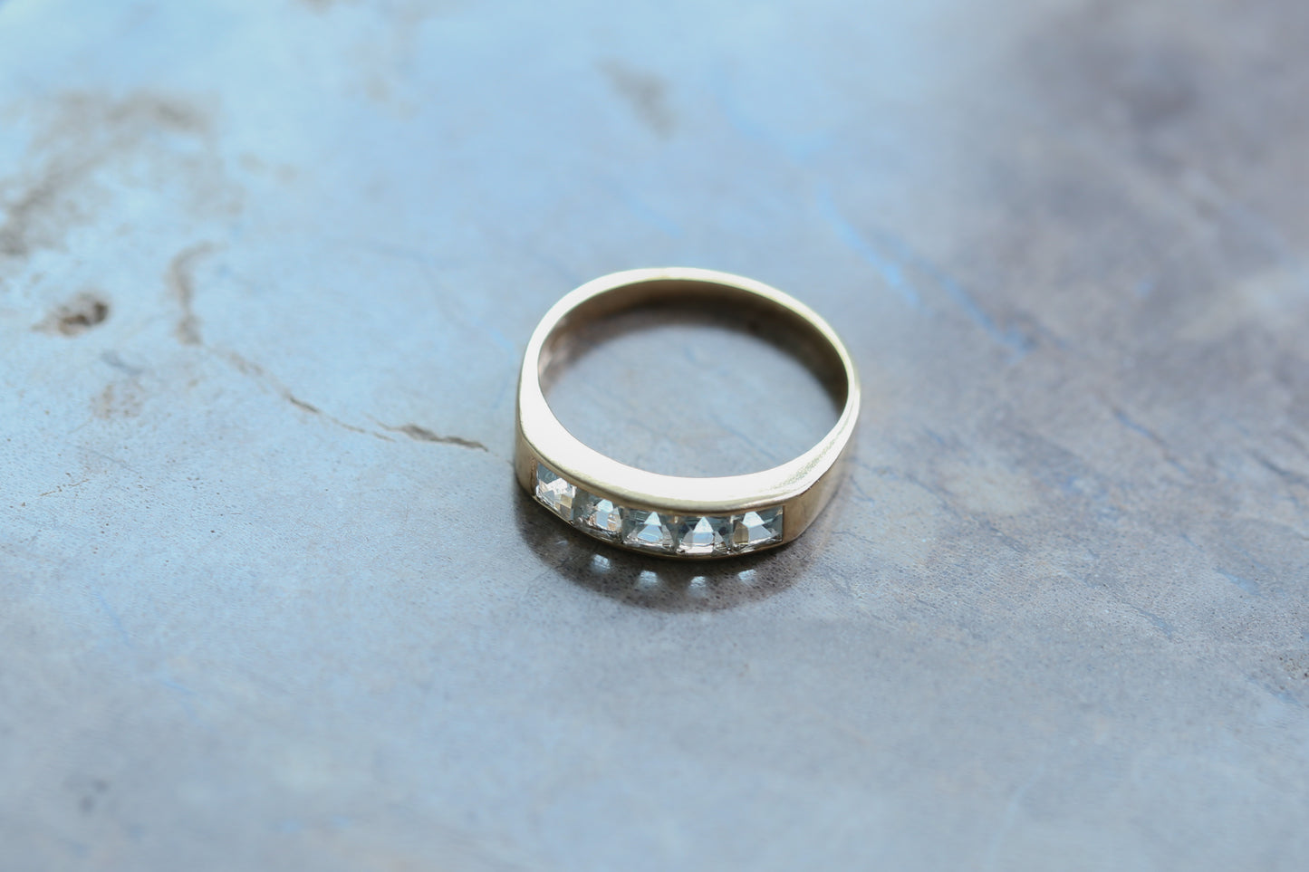 0168_ヴィンテージ カリブレカットアクアマリンのリング