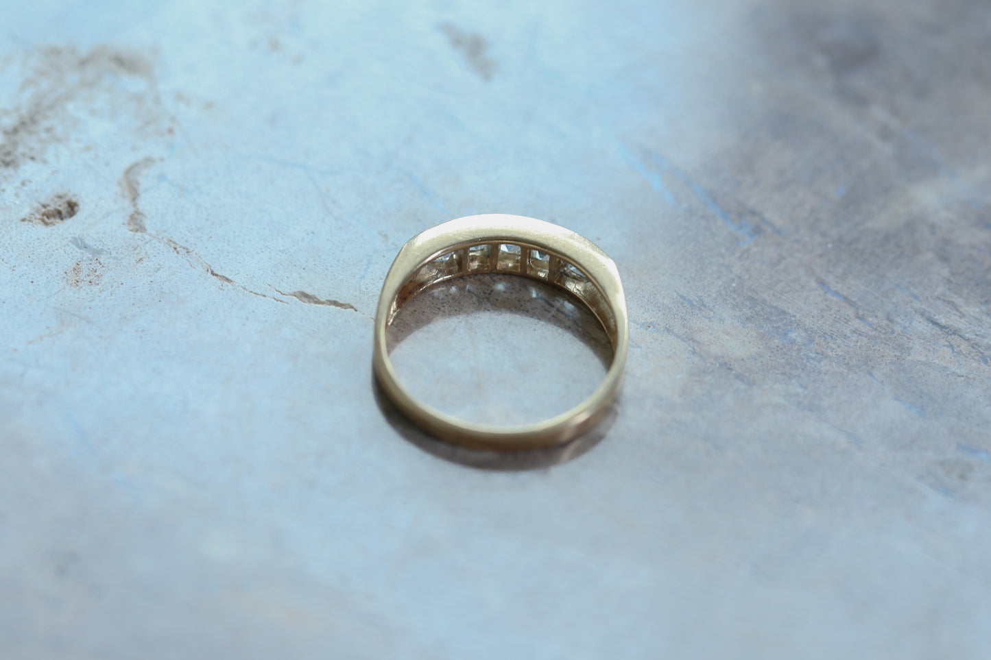 0168_ヴィンテージ カリブレカットアクアマリンのリング