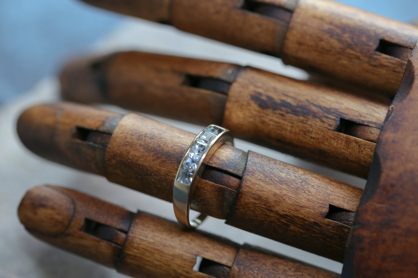 0168_ヴィンテージ カリブレカットアクアマリンのリング