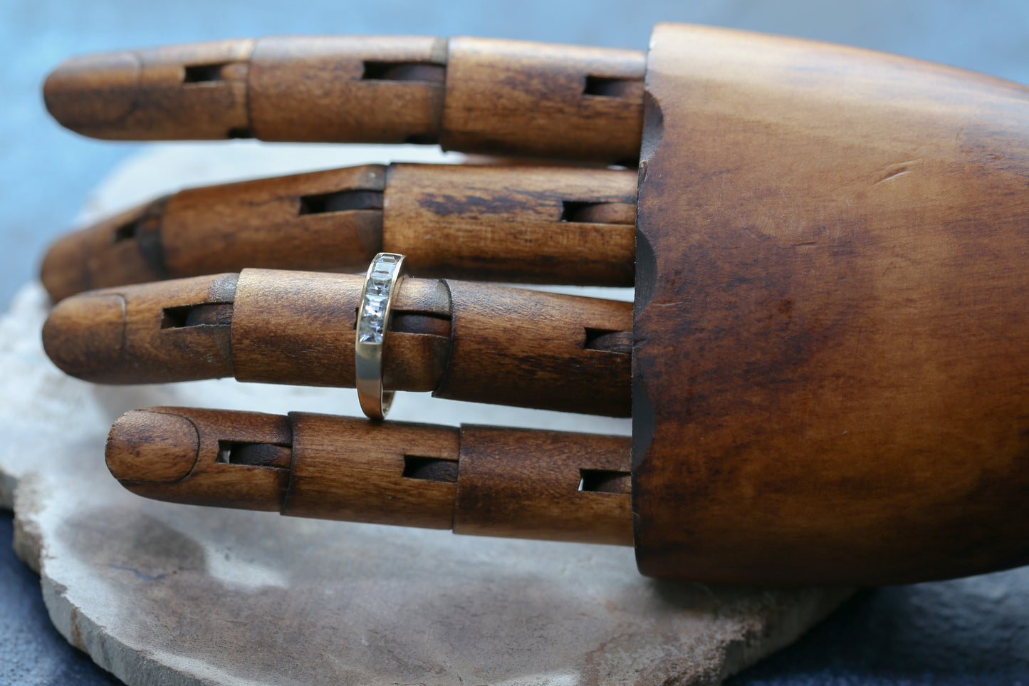 0168_ヴィンテージ カリブレカットアクアマリンのリング