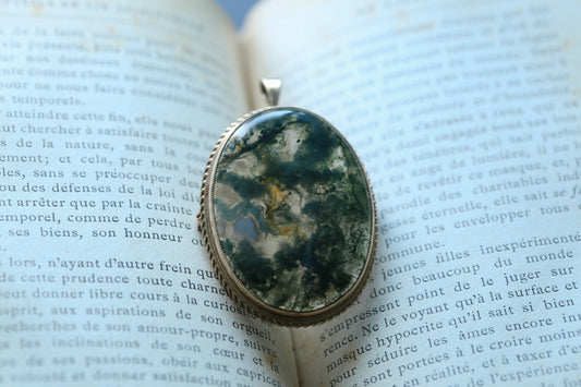 0176_ヴィンテージ モスアゲートのブローチ＆ペンダント