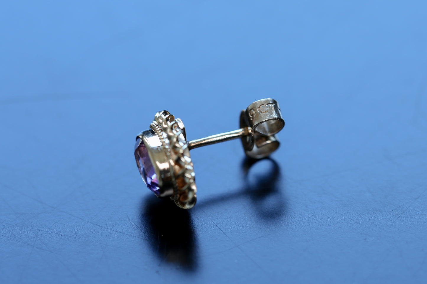 0197_ヴィンテージ アメジストのクラシカルピアス