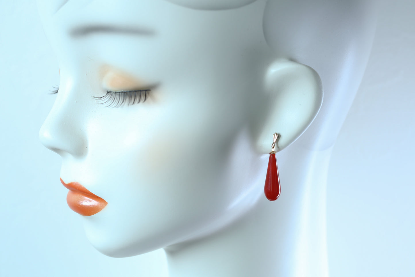 0178_ヴィンテージ カーネリアンのドロップピアス