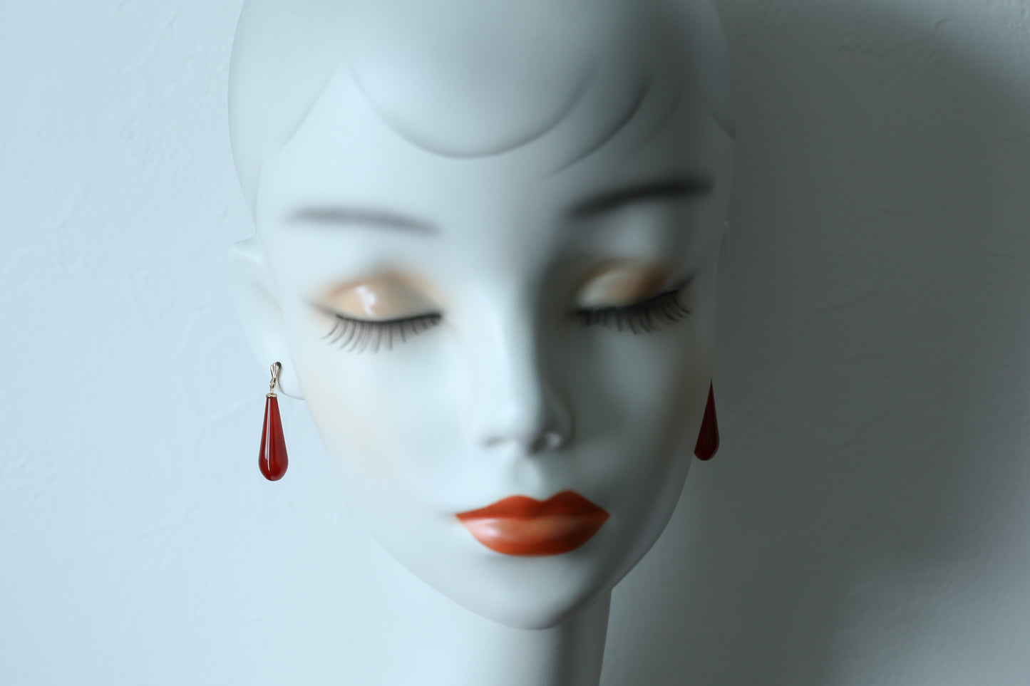 0178_ヴィンテージ カーネリアンのドロップピアス