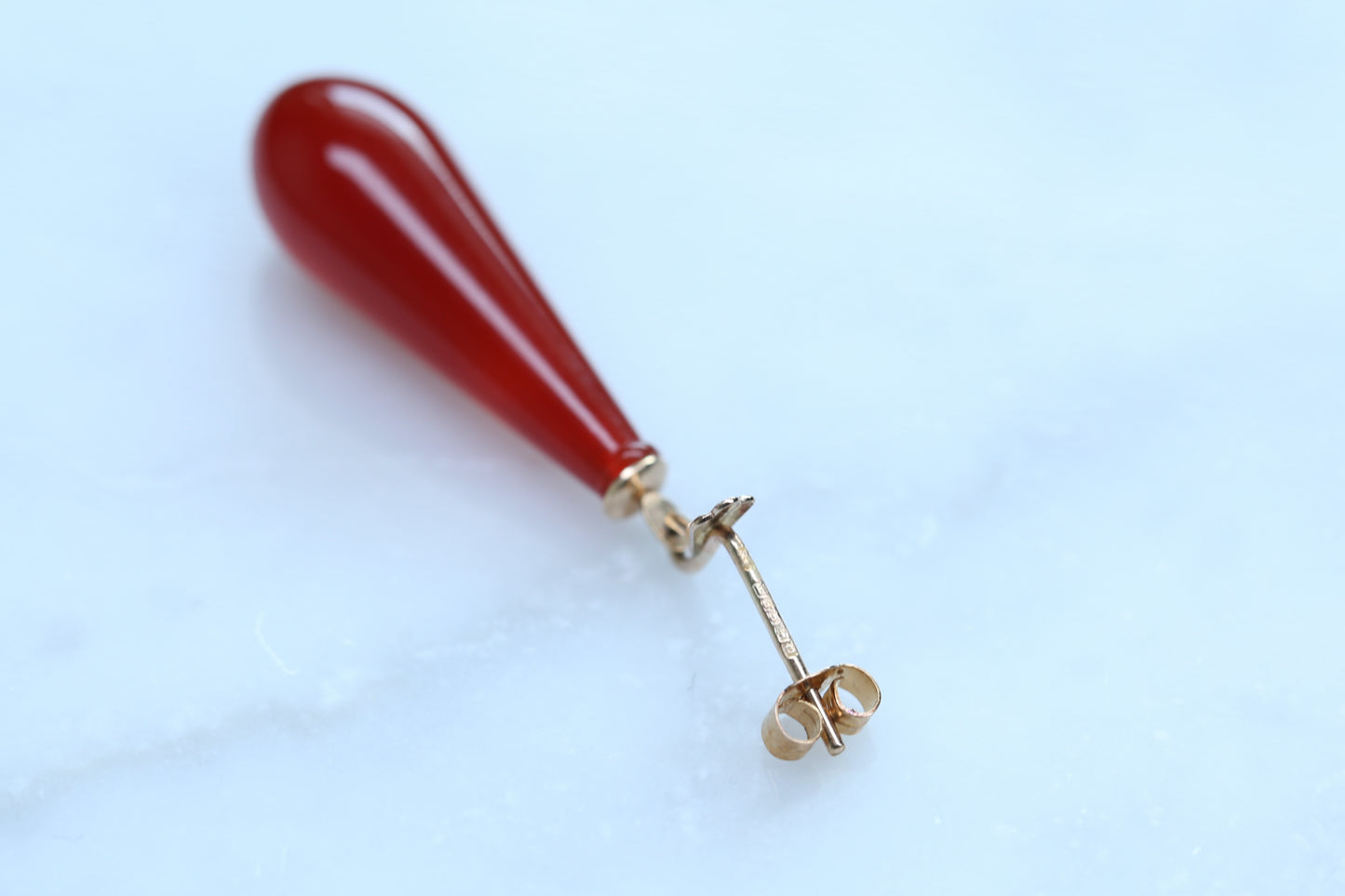 0178_ヴィンテージ カーネリアンのドロップピアス