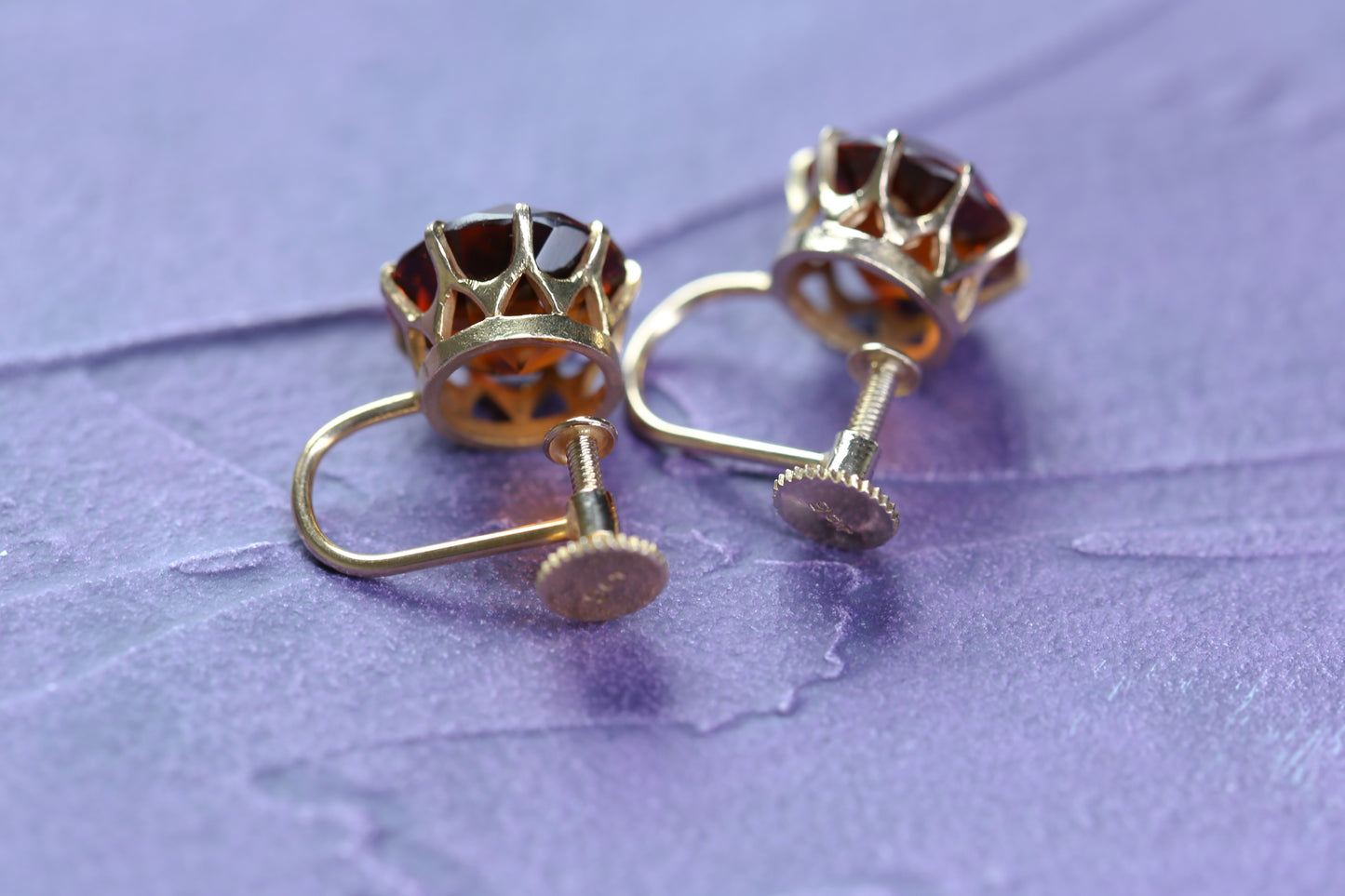 0170_ヴィンテージ シトリンのゴールドイヤリング