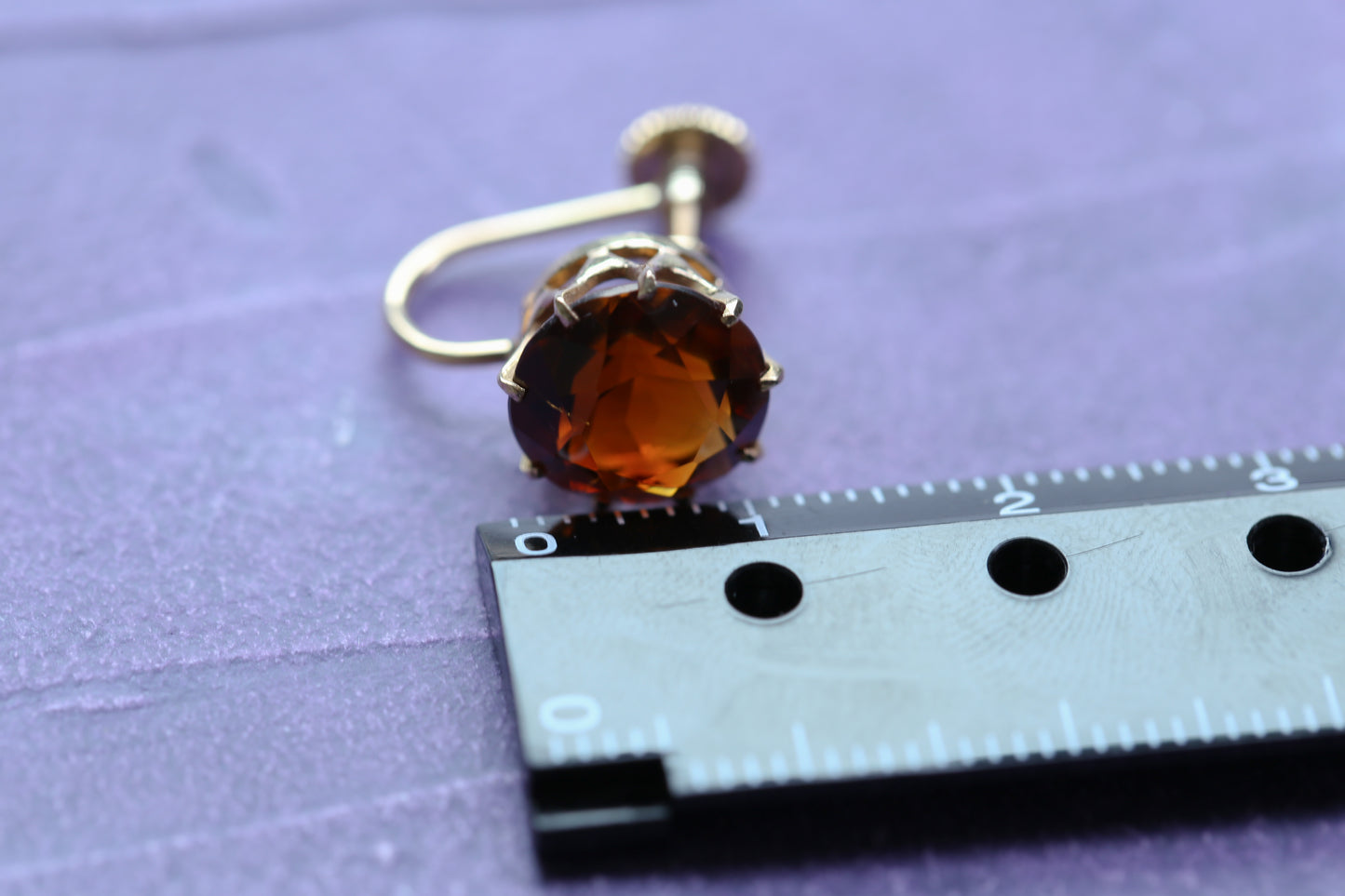 0170_ヴィンテージ シトリンのゴールドイヤリング