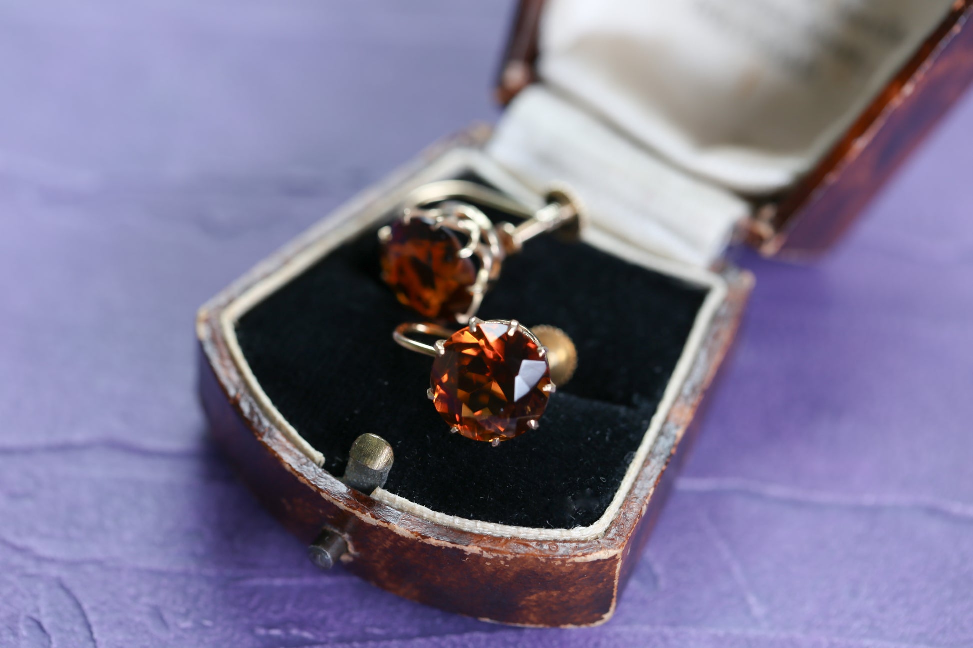 シトリンのヴィンテージイヤリング