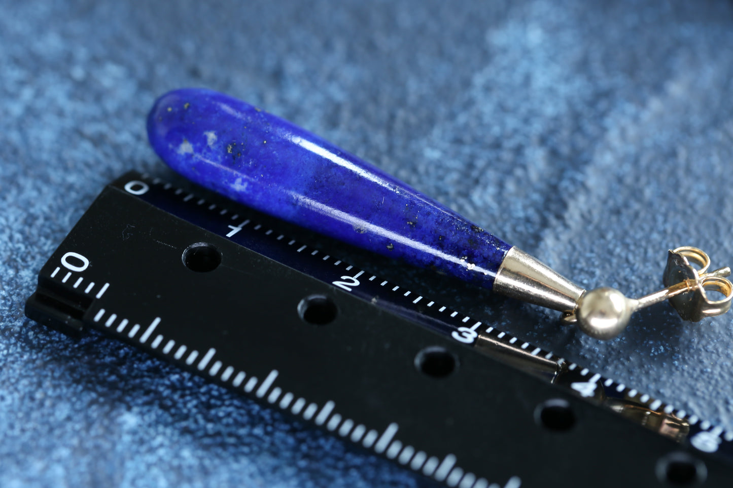 0190_ヴィンテージ ラピスラズリのドロップピアス