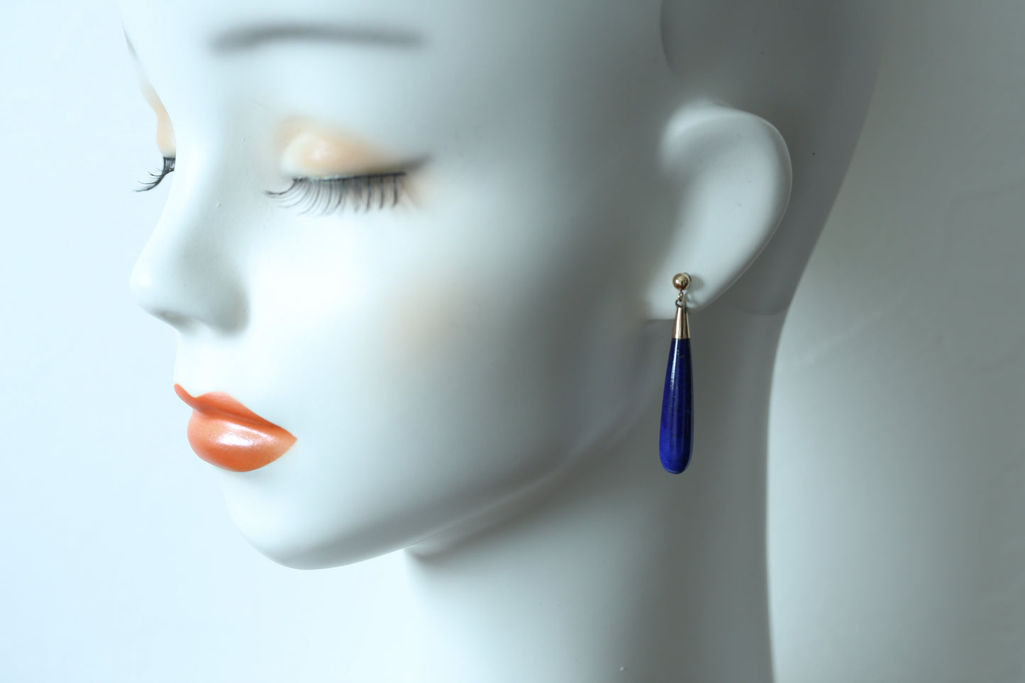 0190_ヴィンテージ ラピスラズリのドロップピアス