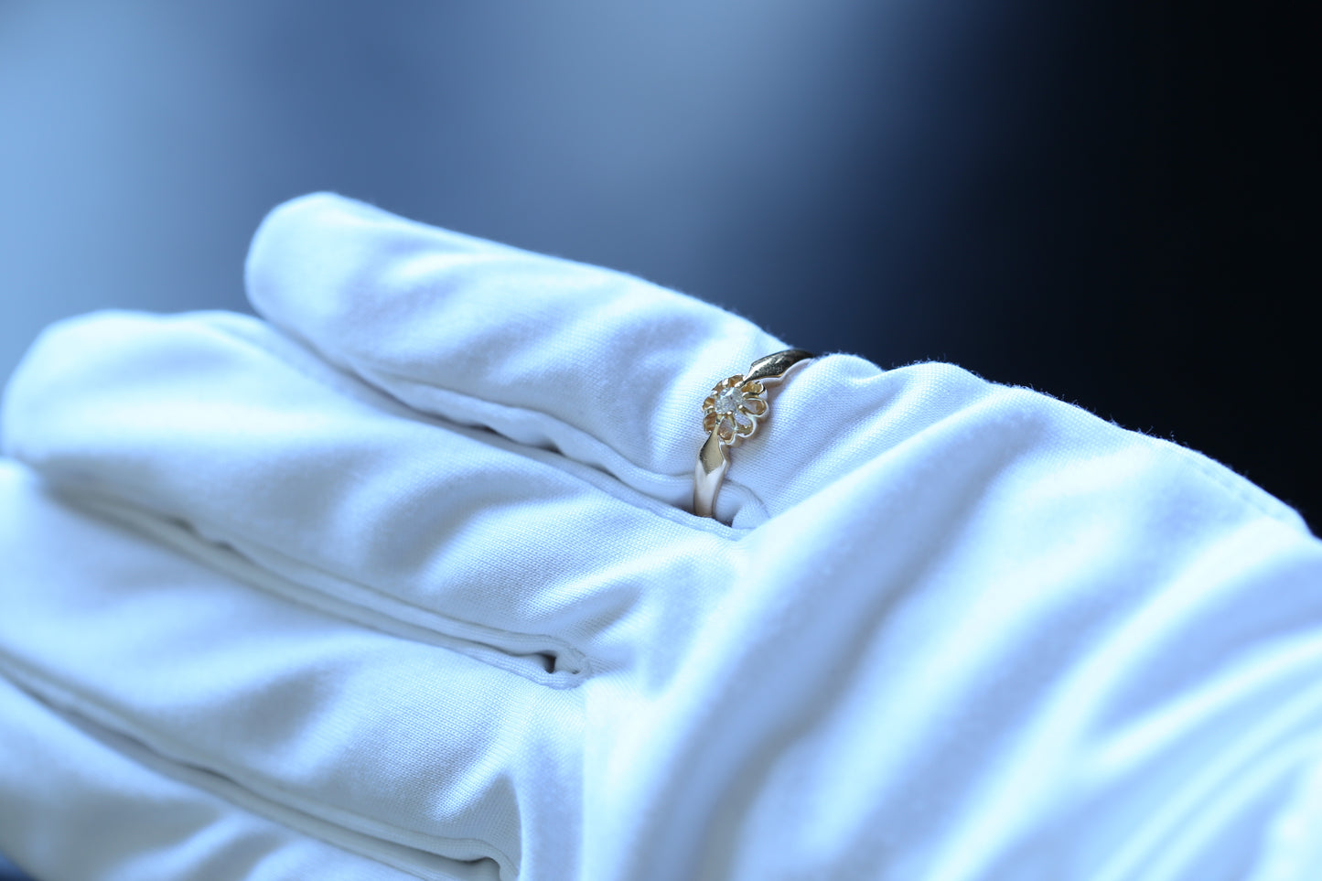 00156_アンティーク オールドカットダイヤモンドのバターカップリング