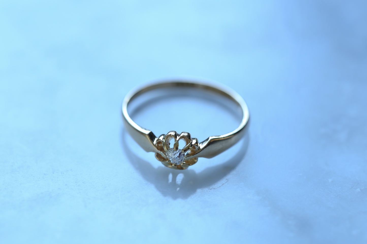 00156_アンティーク オールドカットダイヤモンドのバターカップリング