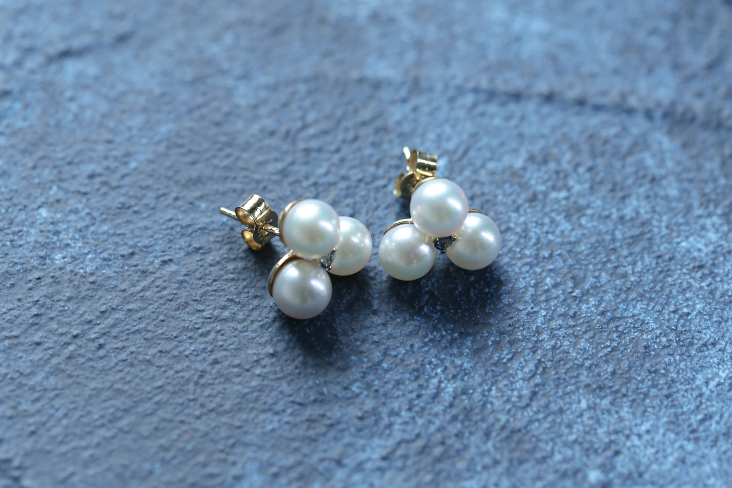 0174_ヴィンテージ パールとサファイアのピアス