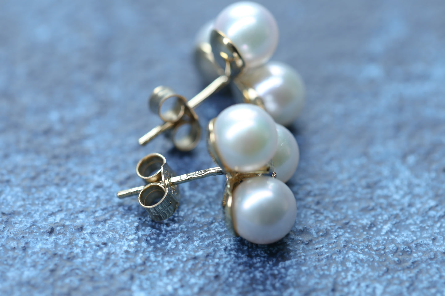 0174_ヴィンテージ パールとサファイアのピアス