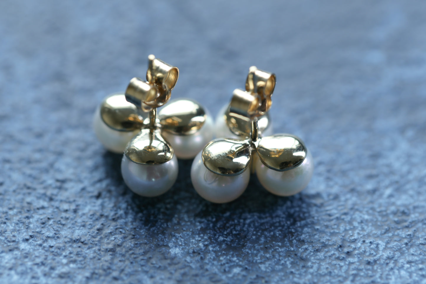 0174_ヴィンテージ パールとサファイアのピアス