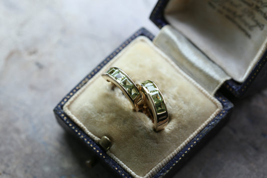 0196_ヴィンテージ ペリドットのフープピアス