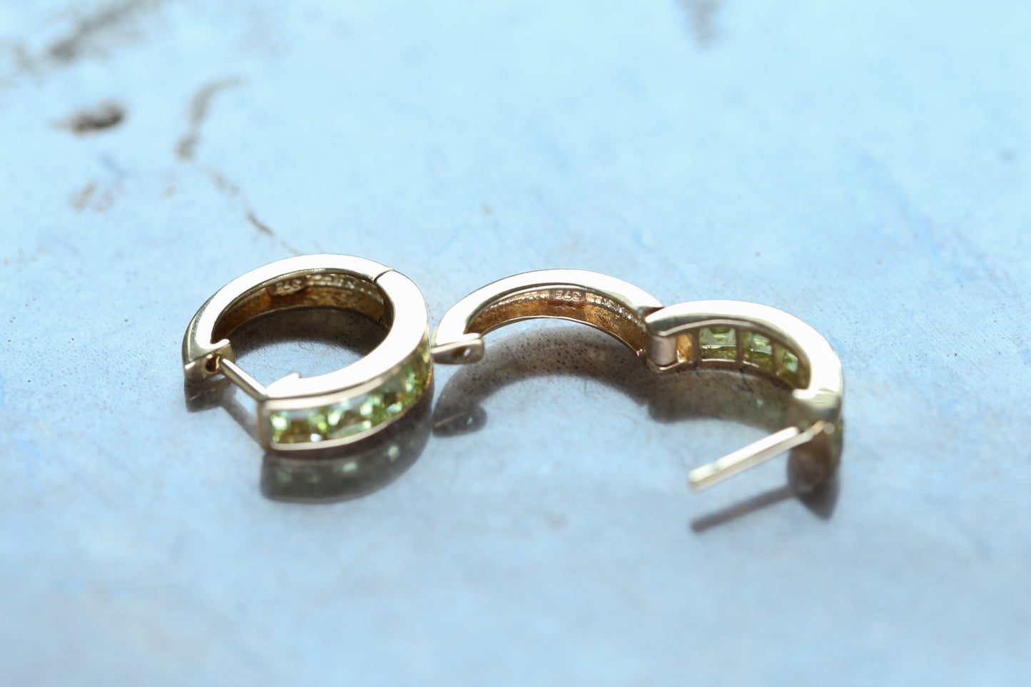 0196_ヴィンテージ ペリドットのフープピアス