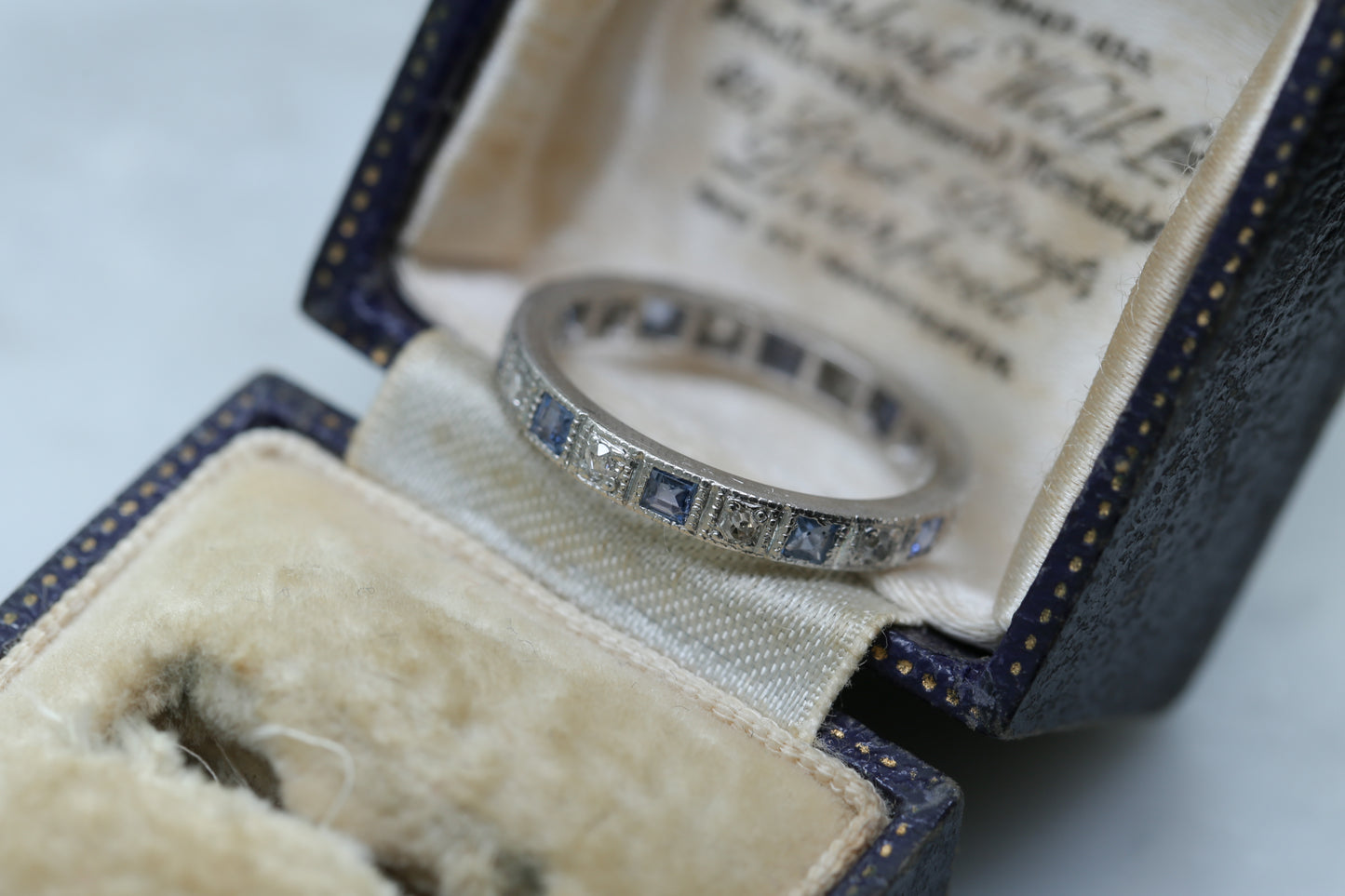 0186_ヴィンテージ サファイアとダイヤモンドのフルエタニティリング