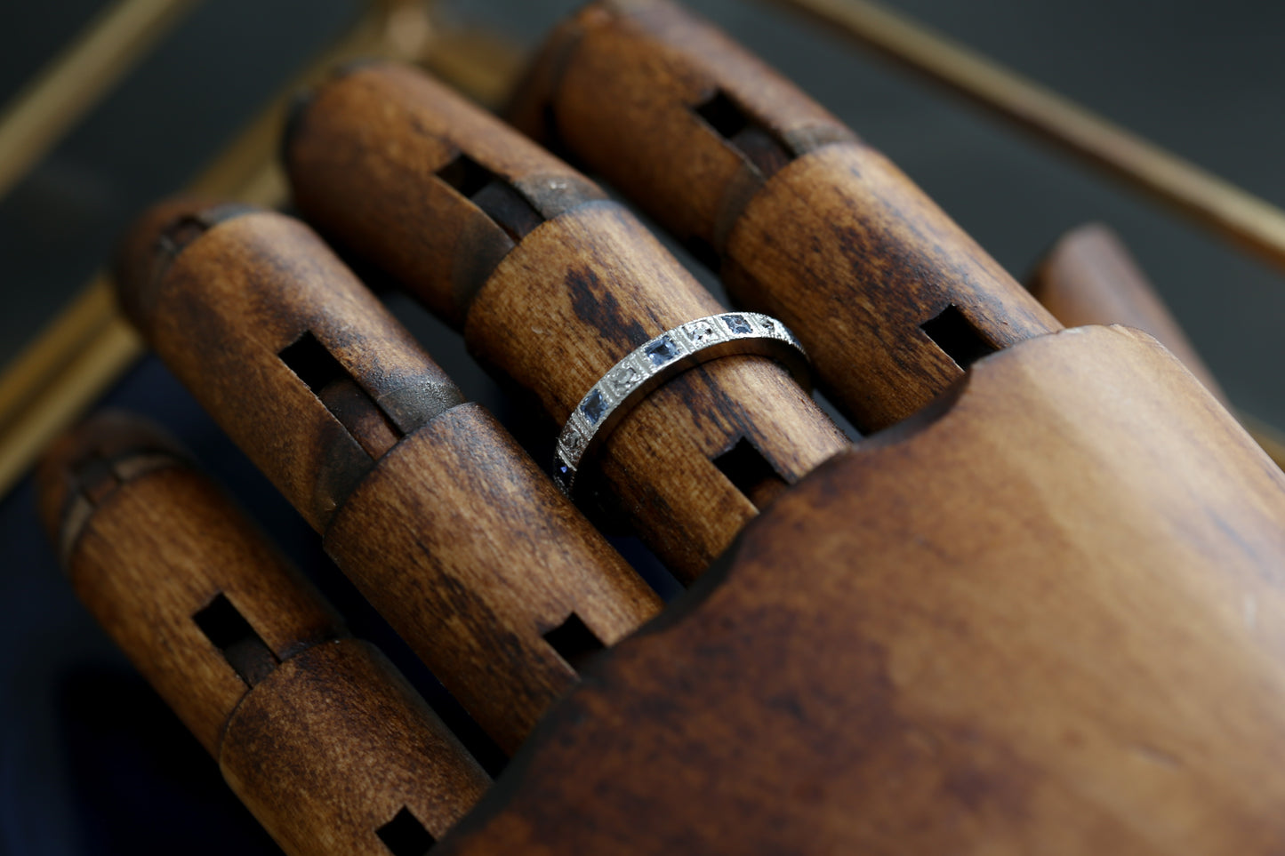 0186_ヴィンテージ サファイアとダイヤモンドのフルエタニティリング