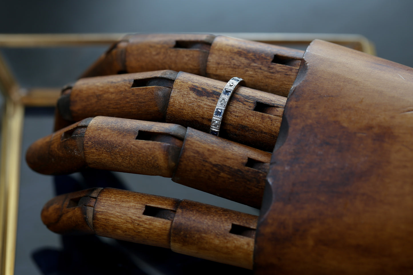 0186_ヴィンテージ サファイアとダイヤモンドのフルエタニティリング