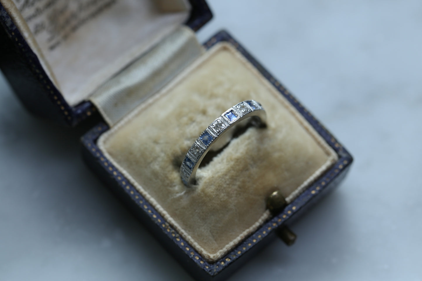 0186_ヴィンテージ サファイアとダイヤモンドのフルエタニティリング