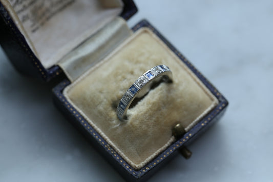 0186_ヴィンテージ サファイアとダイヤモンドのフルエタニティリング