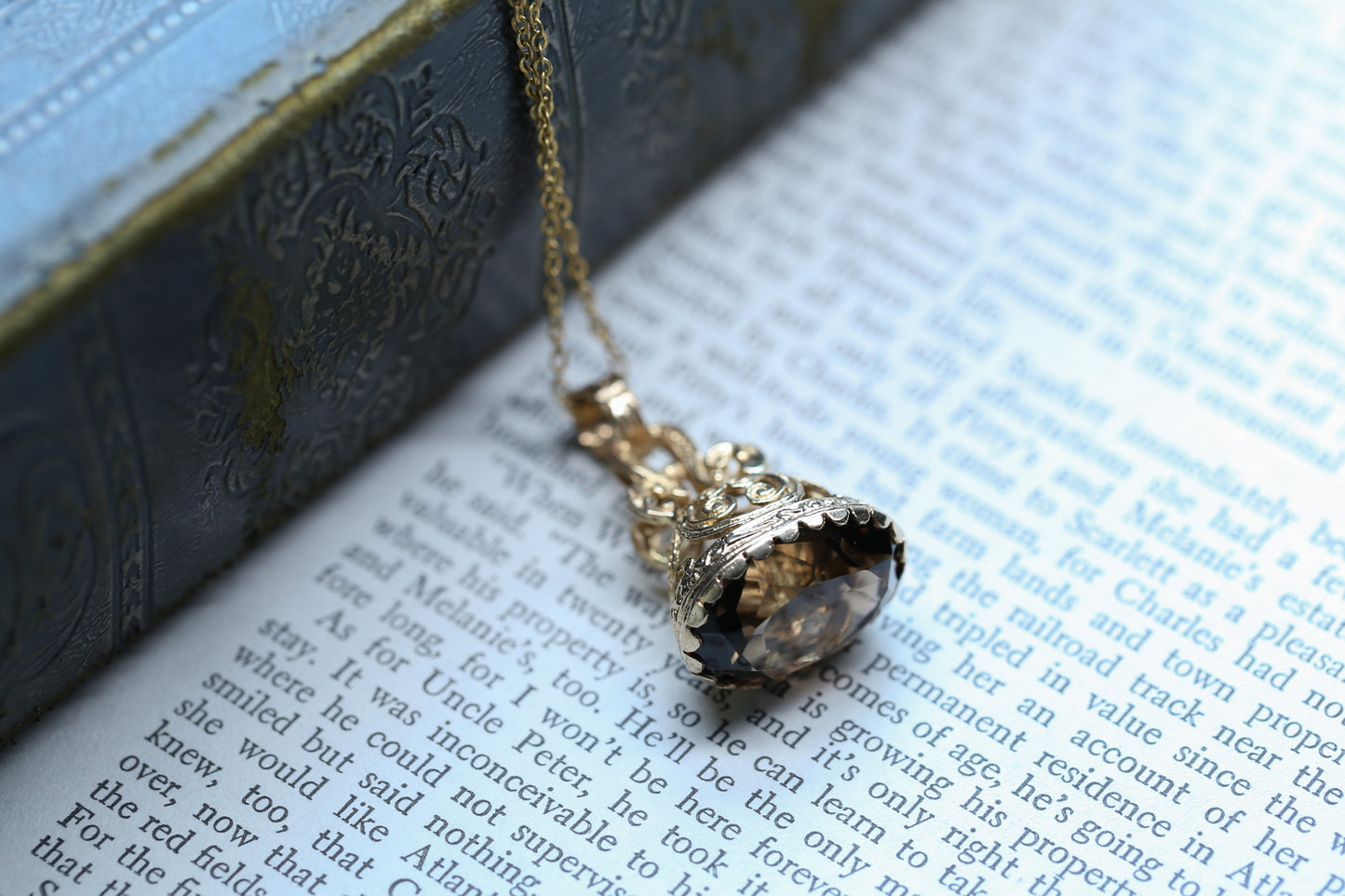 0177_ヴィンテージ スモーキークォーツのフォブシールペンダント