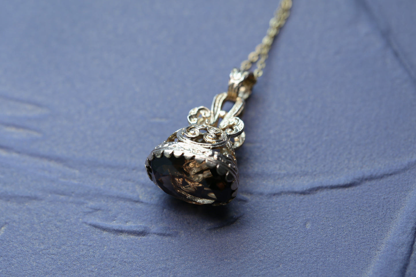 0177_ヴィンテージ スモーキークォーツのフォブシールペンダント