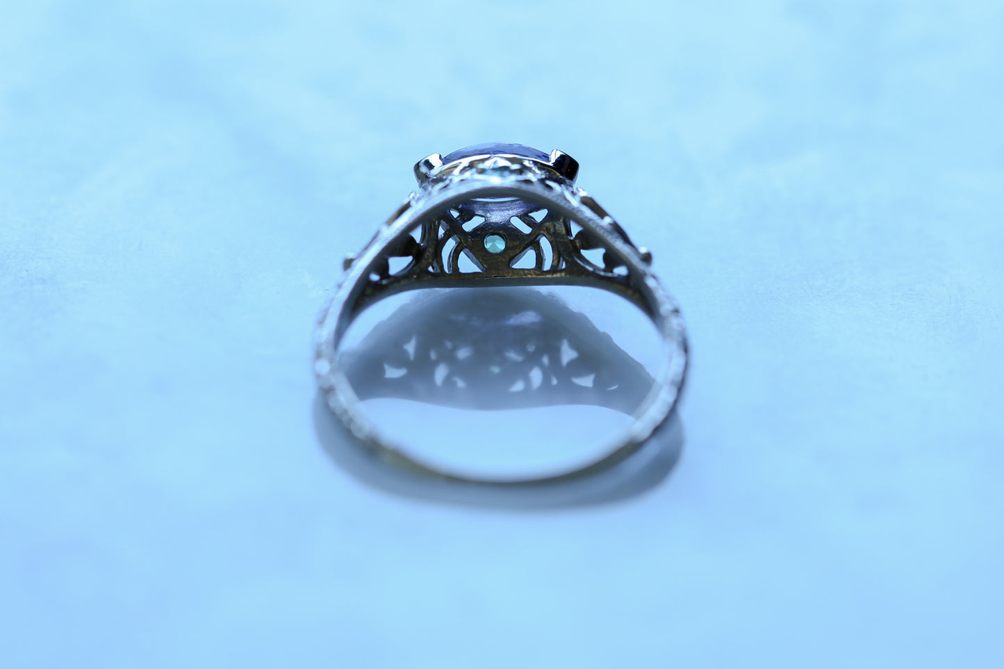 0105_ヴィンテージ タンザナイトとアレキサンドライトのオープンワークリング